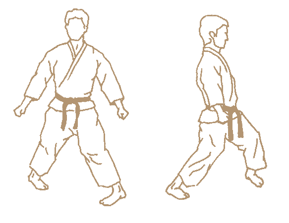 Hangetsu-dachi (Half-moon stance)